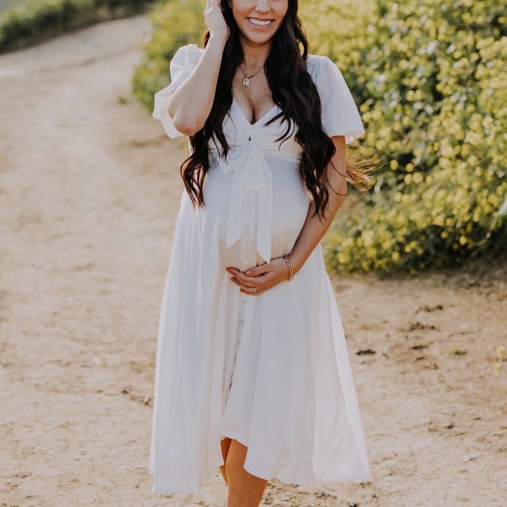 Petal and Pup White Midi Dress